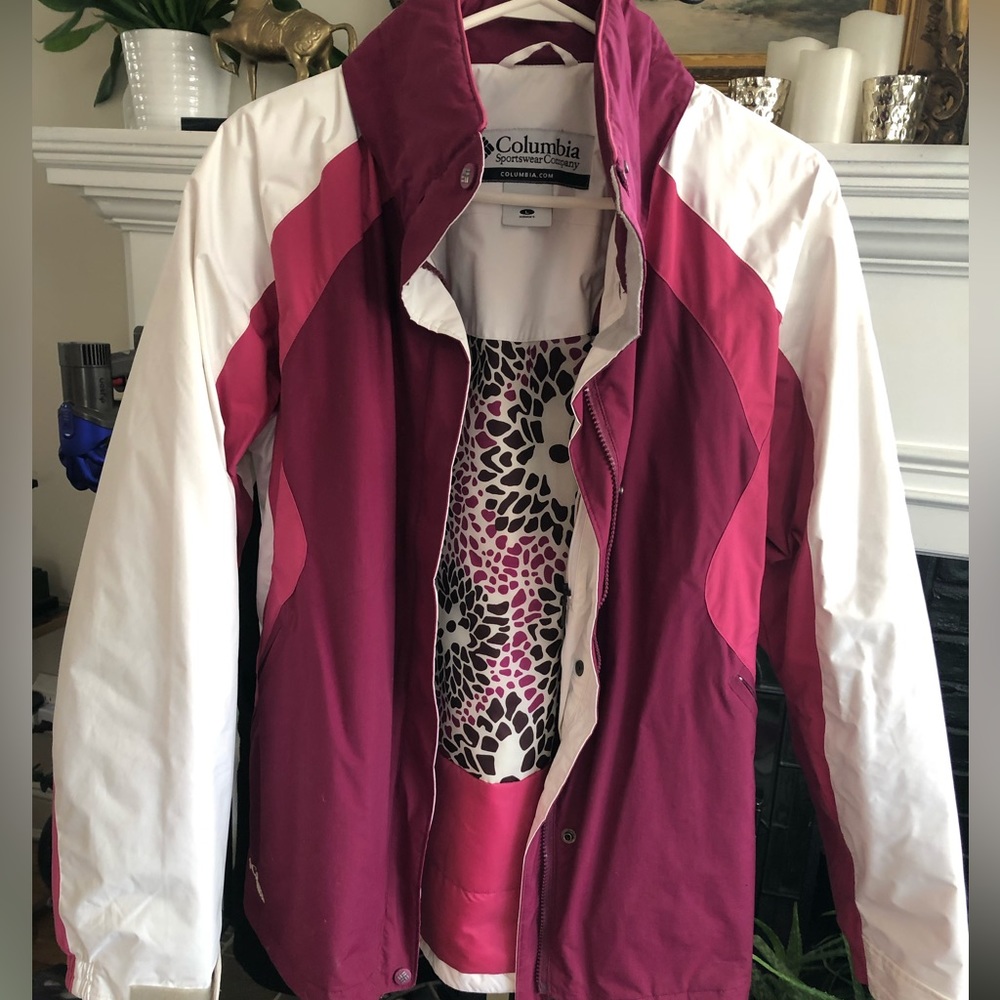 Columbia Ski Jacket Plum, Berry, White